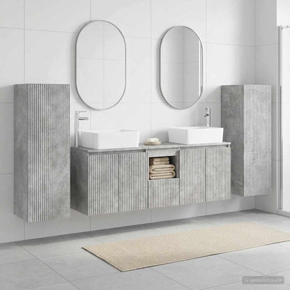 Bathroom Furniture Set 5 pcs Concrete Grey 33 x 34.5 x 100 cm