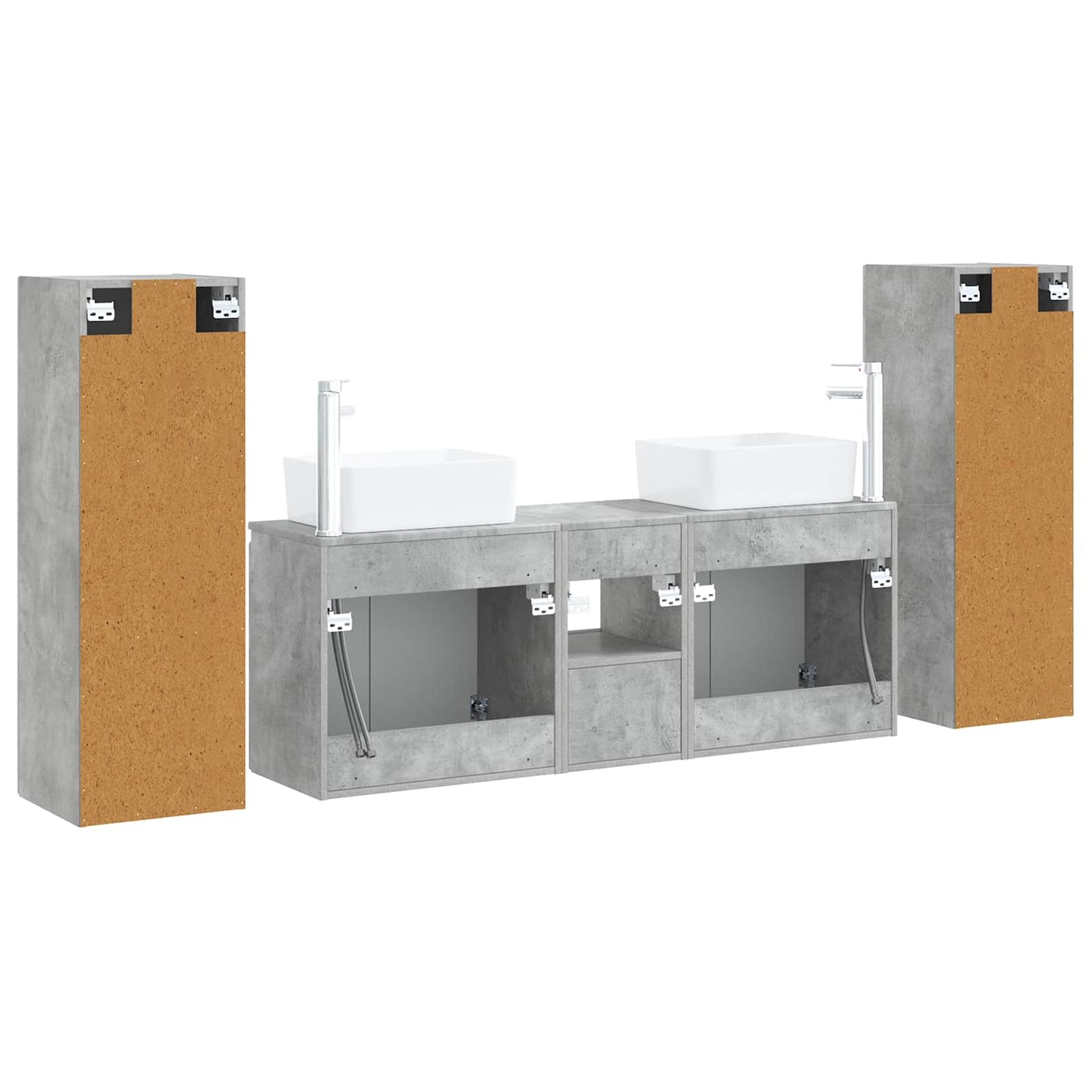 Bathroom Furniture Set 5 pcs Concrete Grey 33 x 34.5 x 100 cm