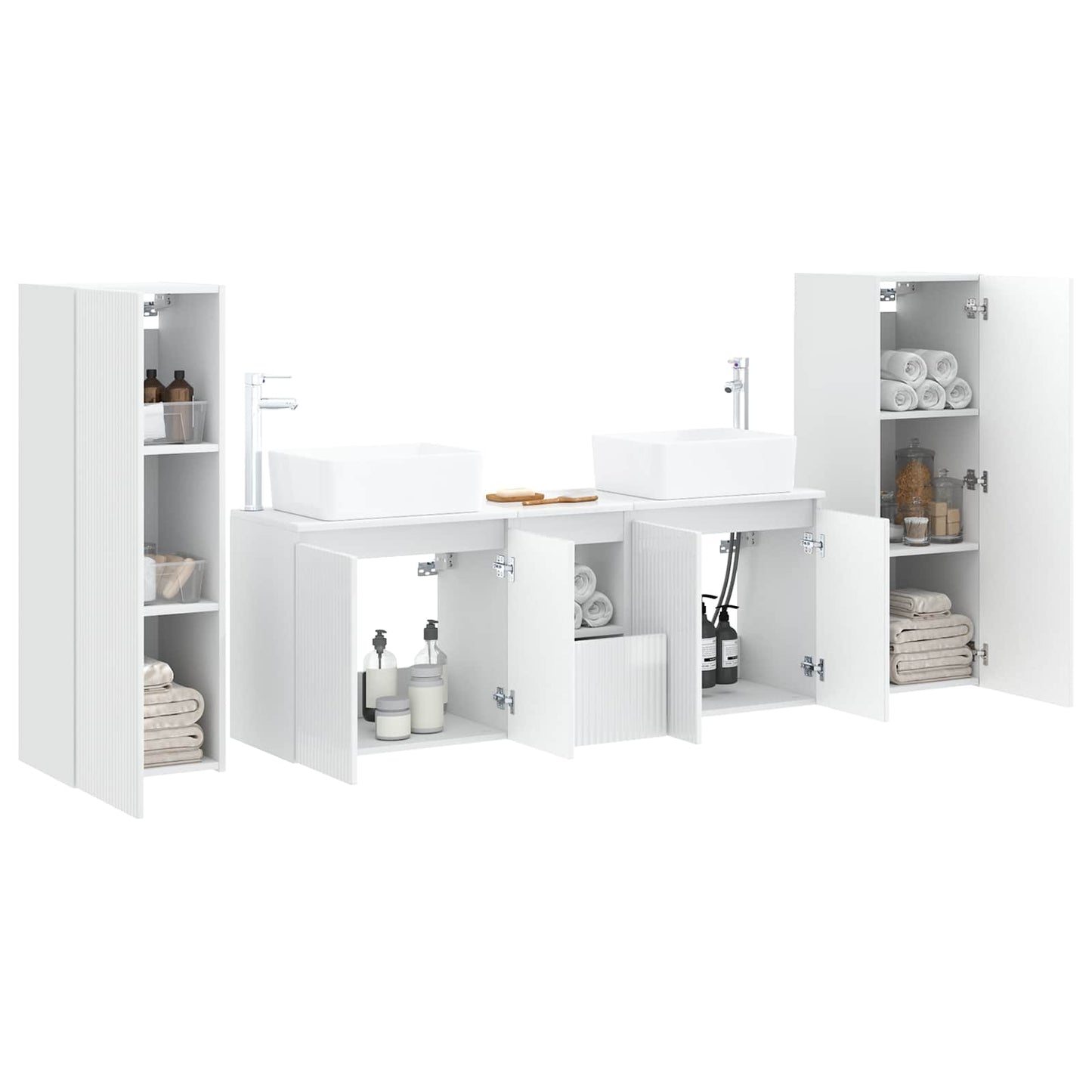 Bathroom Furniture Set 5 pcs High Gloss White