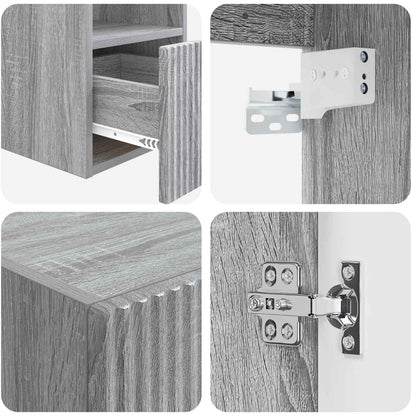 Bathroom Furniture Set 5 pcs Grey Sonoma 33 x 34.5 x 100 cm