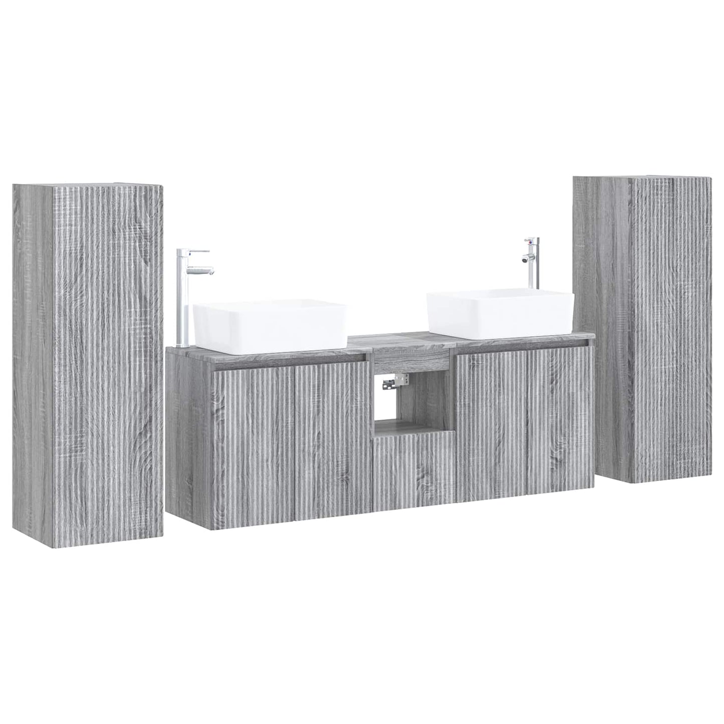 Bathroom Furniture Set 5 pcs Grey Sonoma 33 x 34.5 x 100 cm