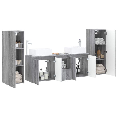 Bathroom Furniture Set 5 pcs Grey Sonoma 33 x 34.5 x 100 cm