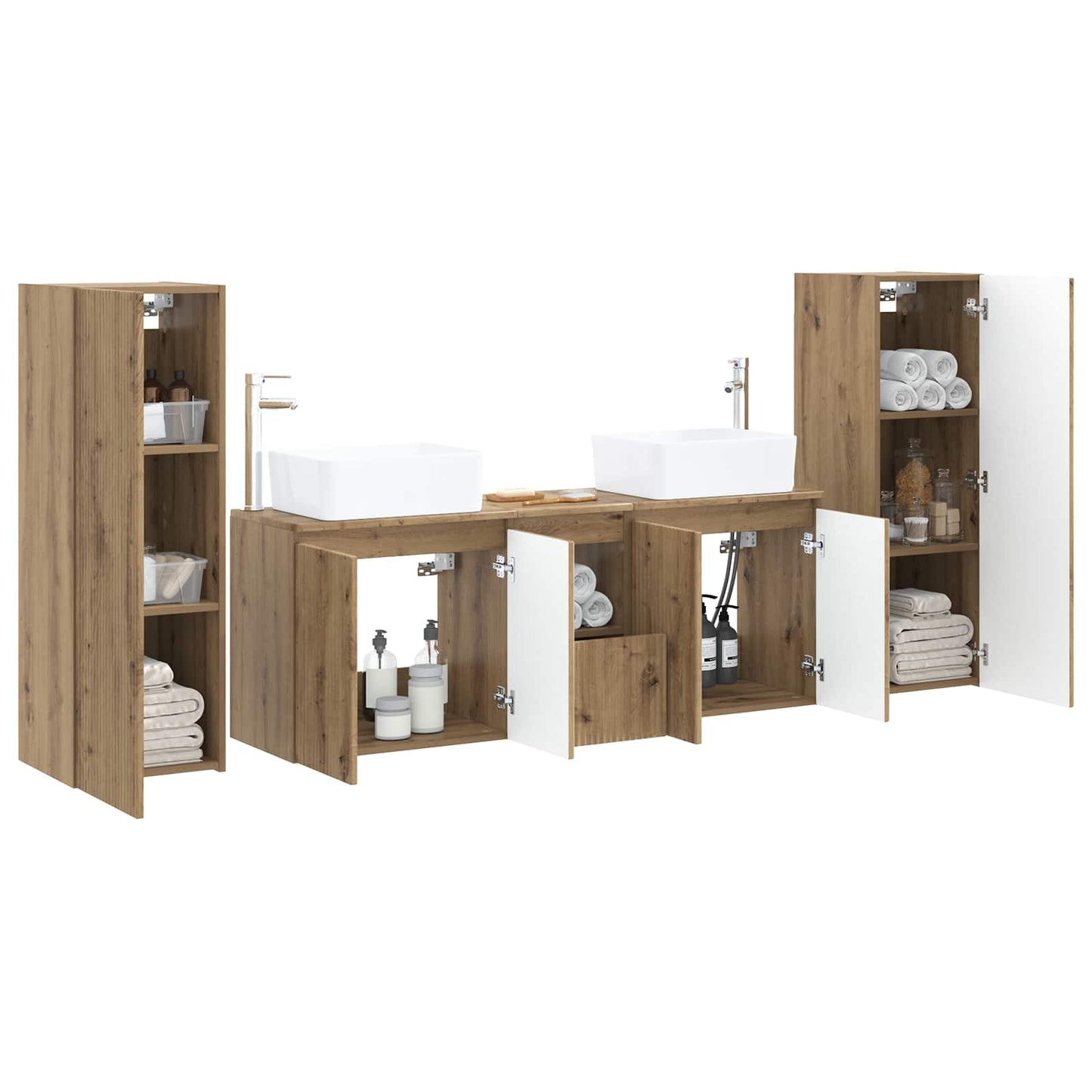 Bathroom Furniture Set 5 pcs Artisan Oak 33 x 34.5 x 100 cm