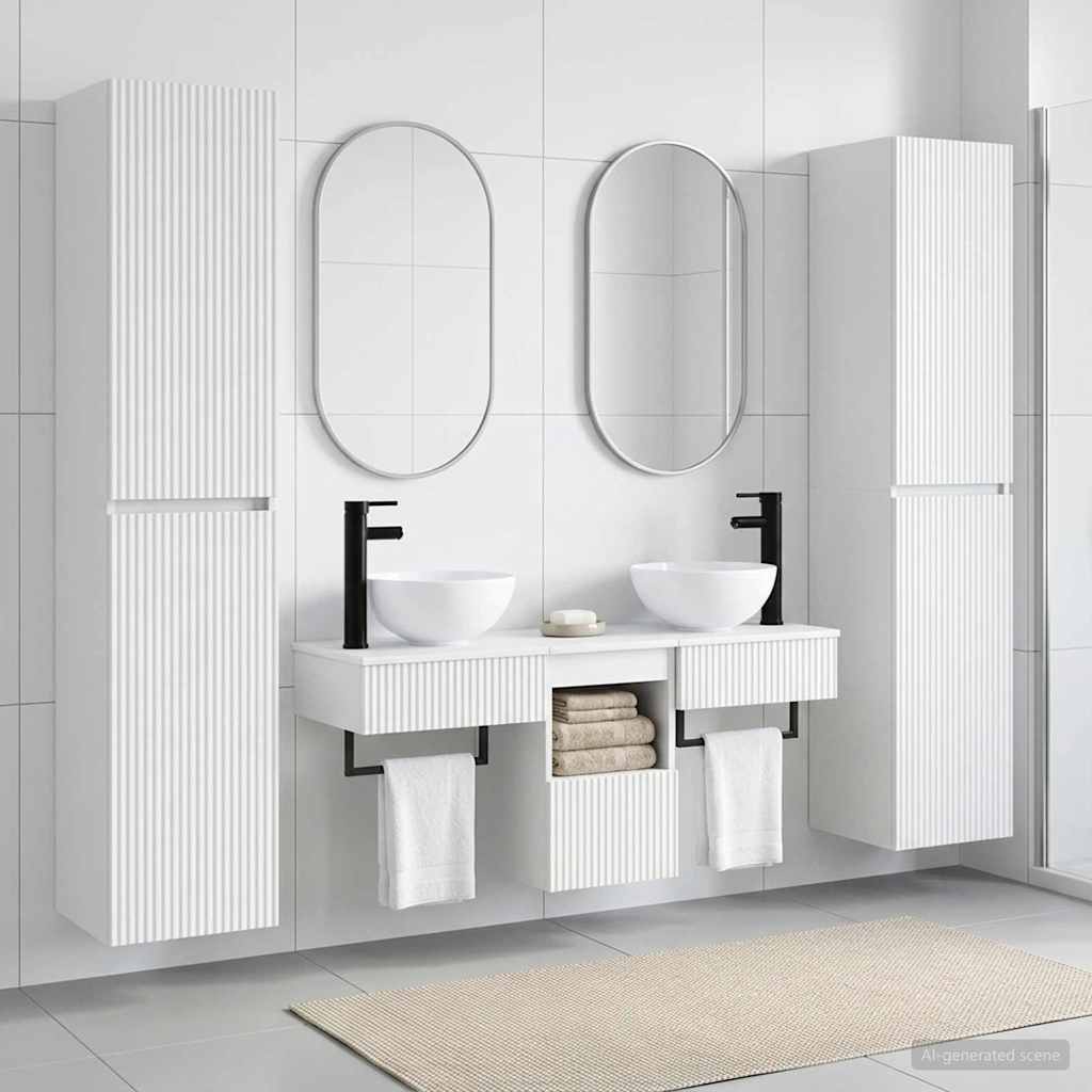 Bathroom Furniture Set 5 pcs White 33 x 34.5 x 160 cm