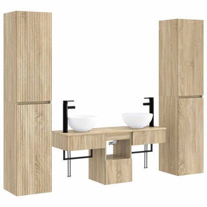 Bathroom Furniture Set 5 pcs Sonoma Oak 33 x 34.5 x 160 cm