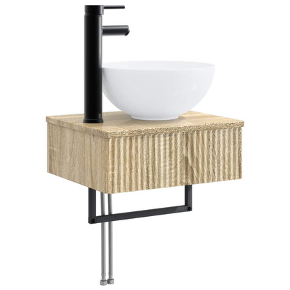 Bathroom Furniture Set 5 pcs Sonoma Oak 33 x 34.5 x 160 cm