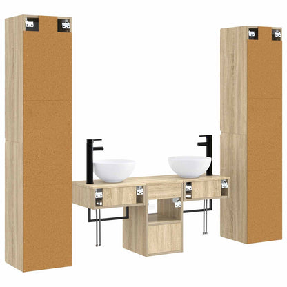 Bathroom Furniture Set 5 pcs Sonoma Oak 33 x 34.5 x 160 cm