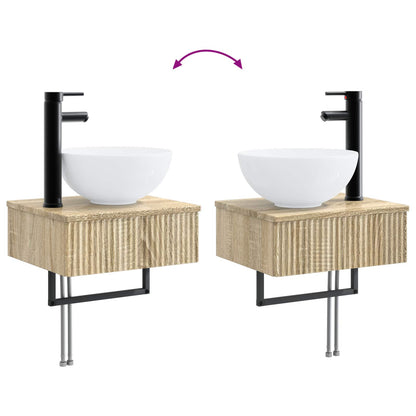 Bathroom Furniture Set 5 pcs Sonoma Oak 33 x 34.5 x 160 cm