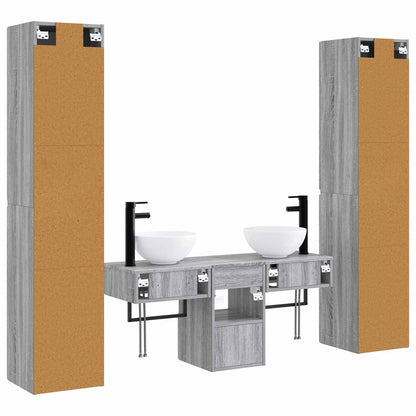 Bathroom Furniture Set 5 pcs Grey Sonoma 33 x 34.5 x 160 cm