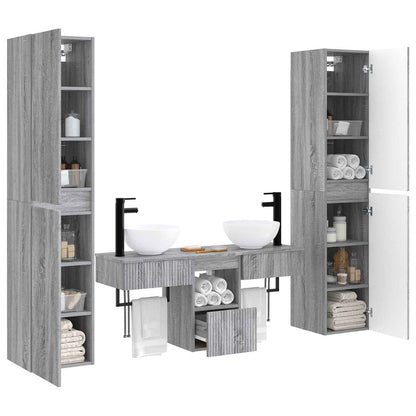 Bathroom Furniture Set 5 pcs Grey Sonoma 33 x 34.5 x 160 cm
