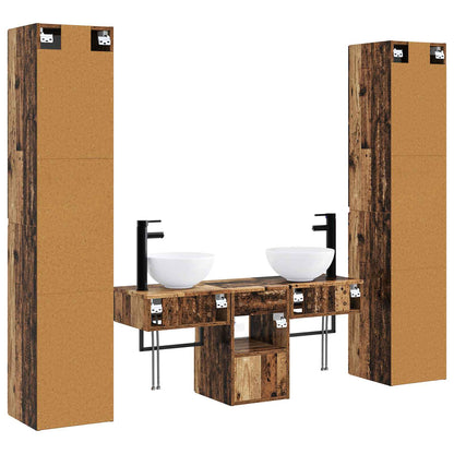 Bathroom Furniture Set 5 pcs Old Wood 33 x 34.5 x 160 cm