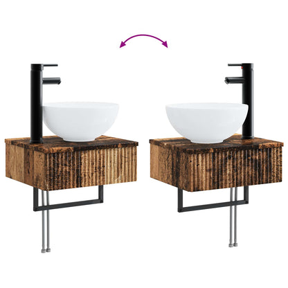 Bathroom Furniture Set 5 pcs Old Wood 33 x 34.5 x 160 cm