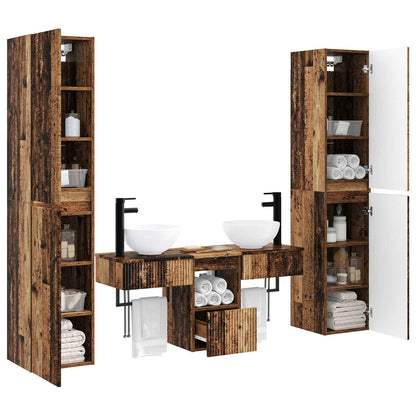Bathroom Furniture Set 5 pcs Old Wood 33 x 34.5 x 160 cm