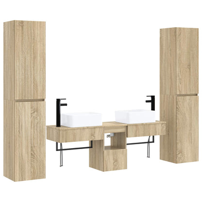 Bathroom Furniture Set 5 pcs Sonoma Oak 33 x 34.5 x 160 cm