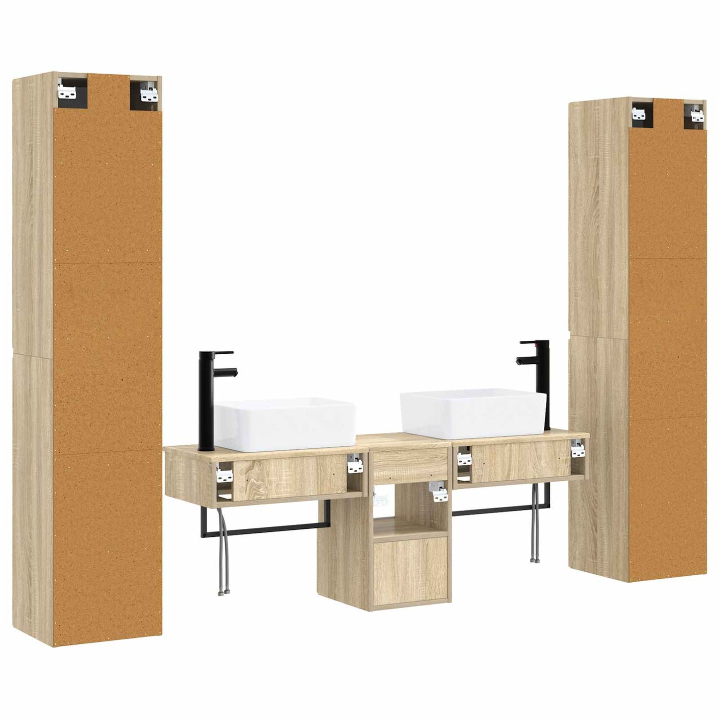 Bathroom Furniture Set 5 pcs Sonoma Oak 33 x 34.5 x 160 cm