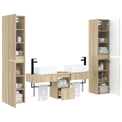 Bathroom Furniture Set 5 pcs Sonoma Oak 33 x 34.5 x 160 cm