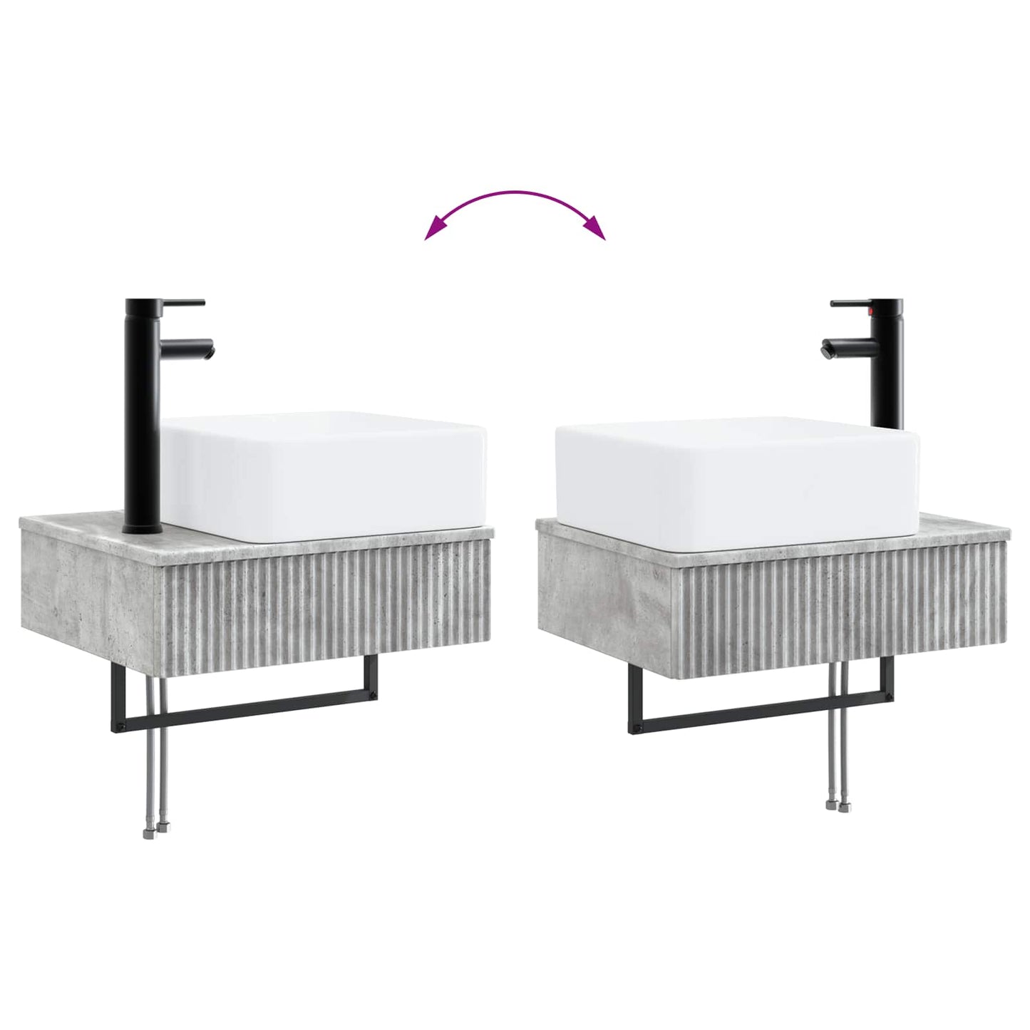 Bathroom Furniture Set 5 pcs Concrete Grey 33 x 34.5 x 160 cm