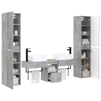 Bathroom Furniture Set 5 pcs Concrete Grey 33 x 34.5 x 160 cm