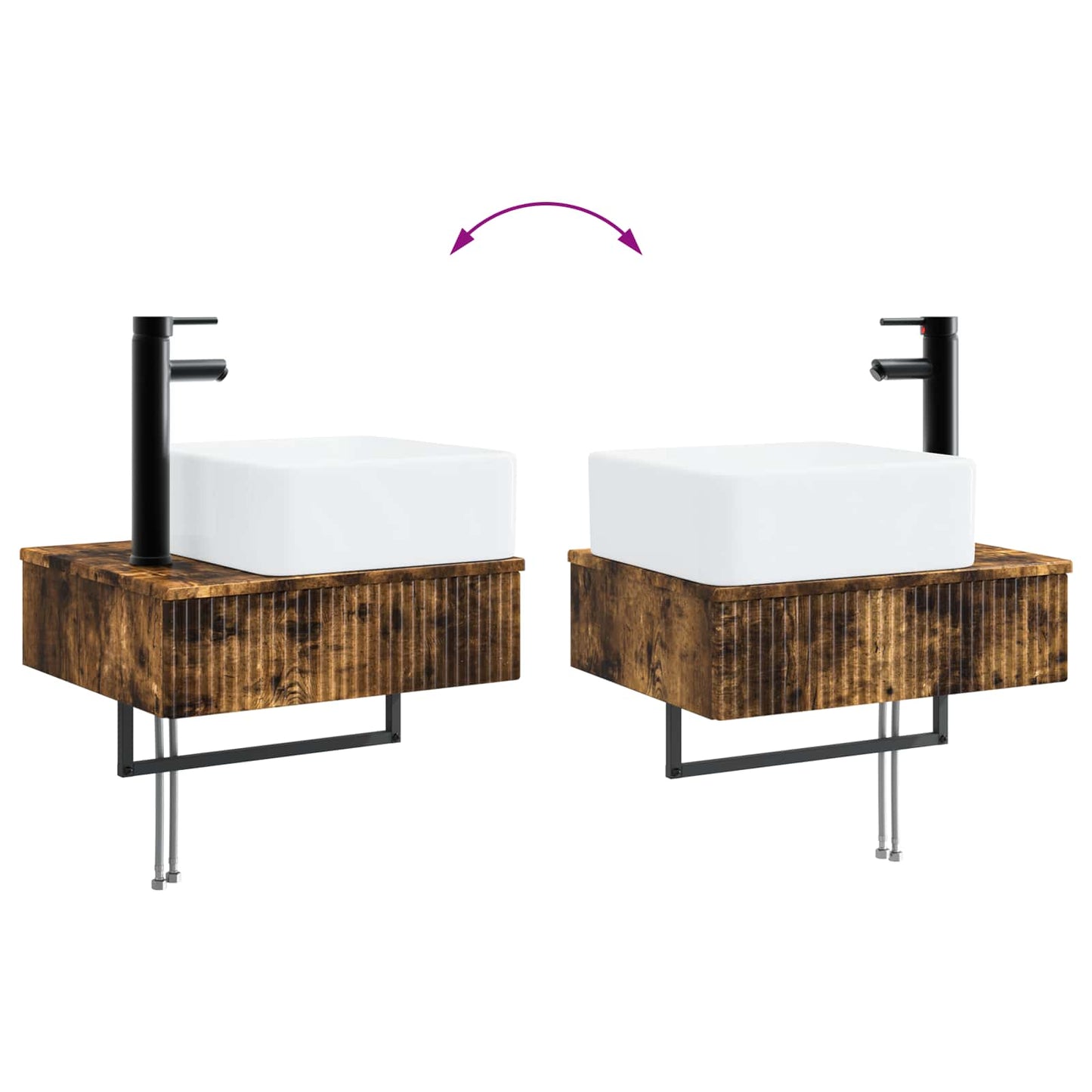 Bathroom Furniture Set 5 pcs Smoked Oak 33 x 34.5 x 160 cm