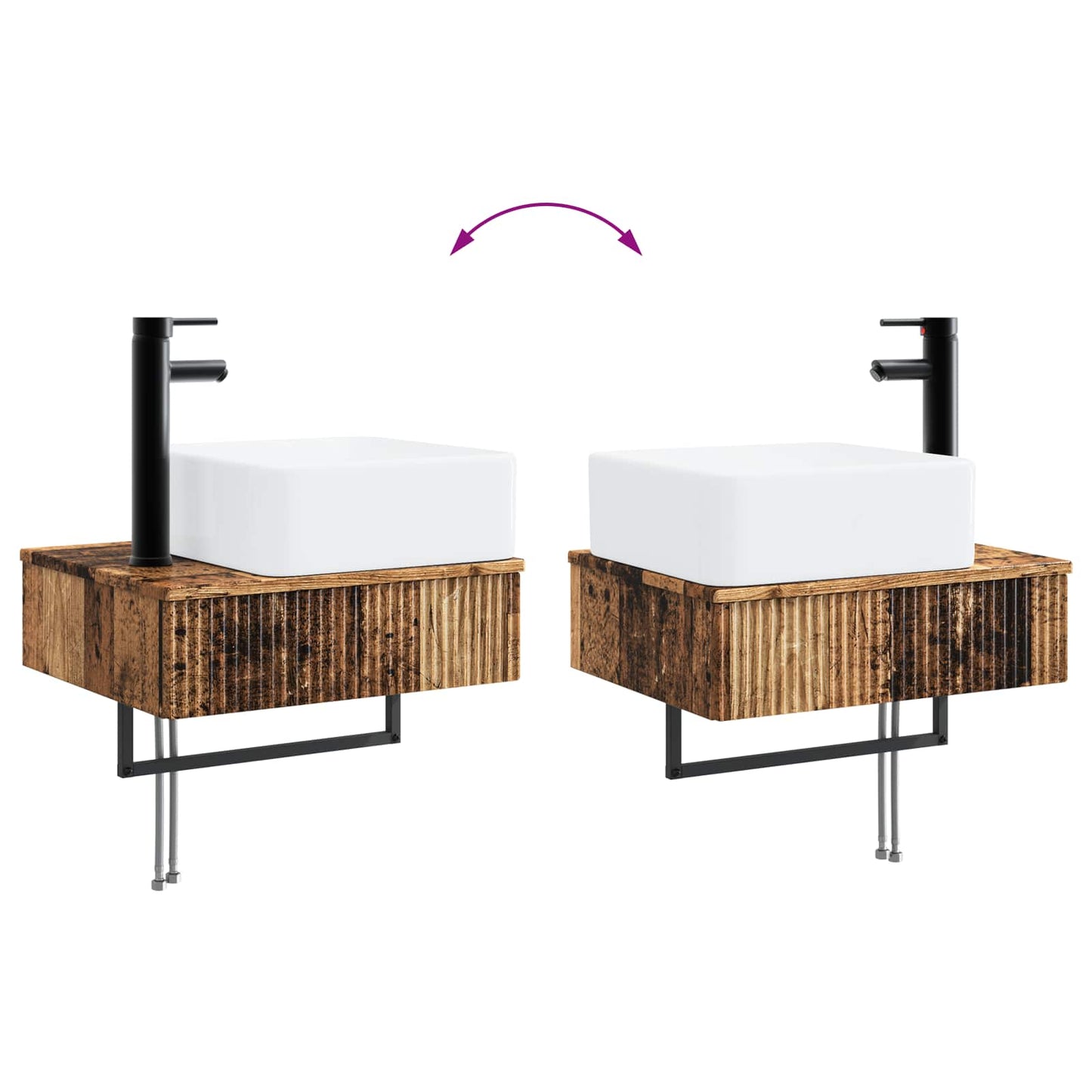 Bathroom Furniture Set 5 pcs Old Wood 33 x 34.5 x 160 cm