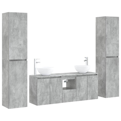 Bathroom Furniture Set 5 pcs Concrete Grey 33 x 34.5 x 160 cm