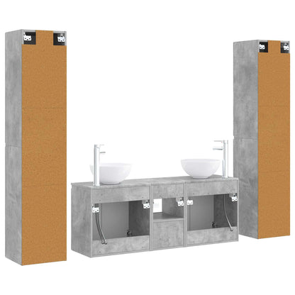 Bathroom Furniture Set 5 pcs Concrete Grey 33 x 34.5 x 160 cm