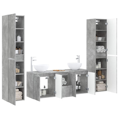 Bathroom Furniture Set 5 pcs Concrete Grey 33 x 34.5 x 160 cm