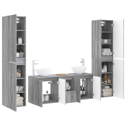 Bathroom Furniture Set 5 pcs Grey Sonoma 33 x 34.5 x 160 cm