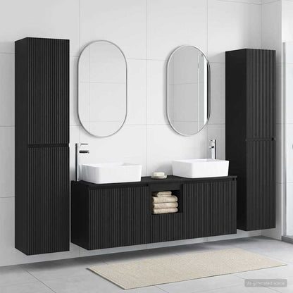 Bathroom Furniture Set 5 pcs Black 33 x 34.5 x 160 cm