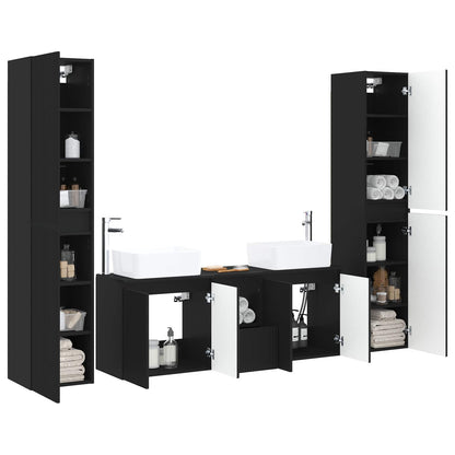 Bathroom Furniture Set 5 pcs Black 33 x 34.5 x 160 cm