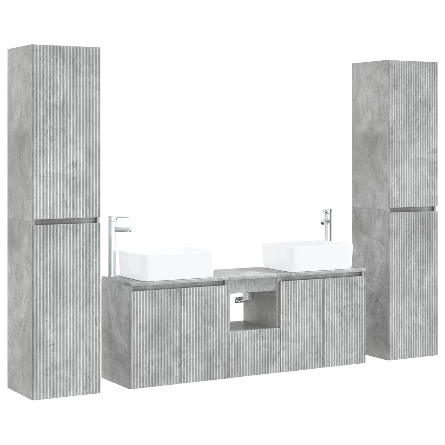 Bathroom Furniture Set 5 pcs Concrete Grey 33 x 34.5 x 160 cm