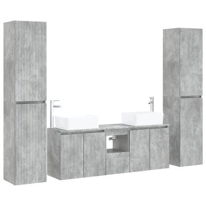 Bathroom Furniture Set 5 pcs Concrete Grey 33 x 34.5 x 160 cm