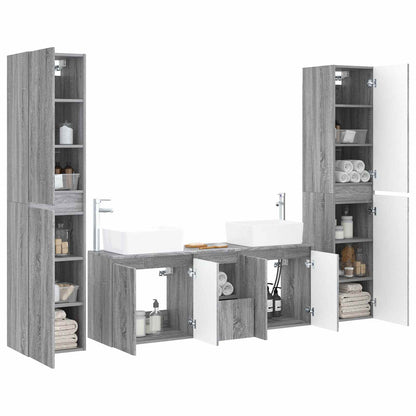 Bathroom Furniture Set 5 pcs Grey Sonoma 33 x 34.5 x 160 cm