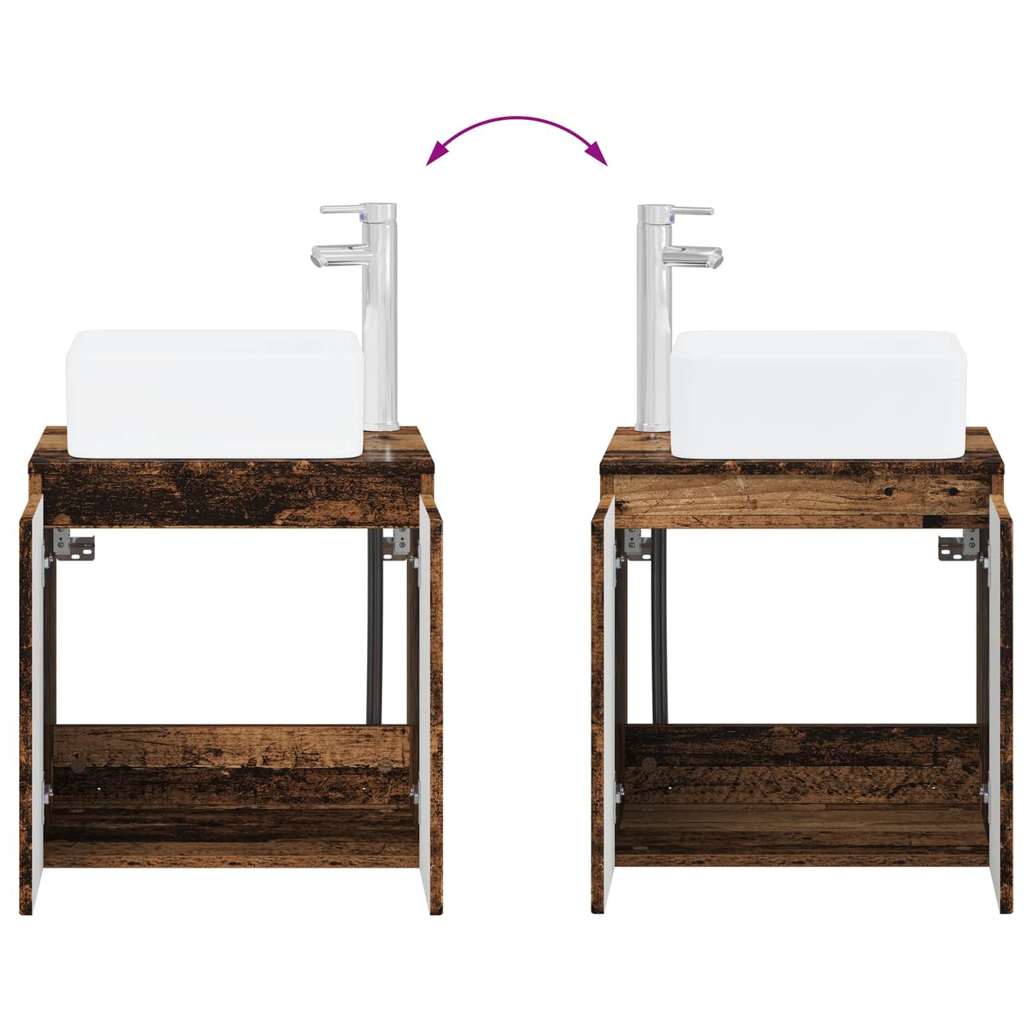 Bathroom Furniture Set 5 pcs Old Wood 33 x 34.5 x 160 cm