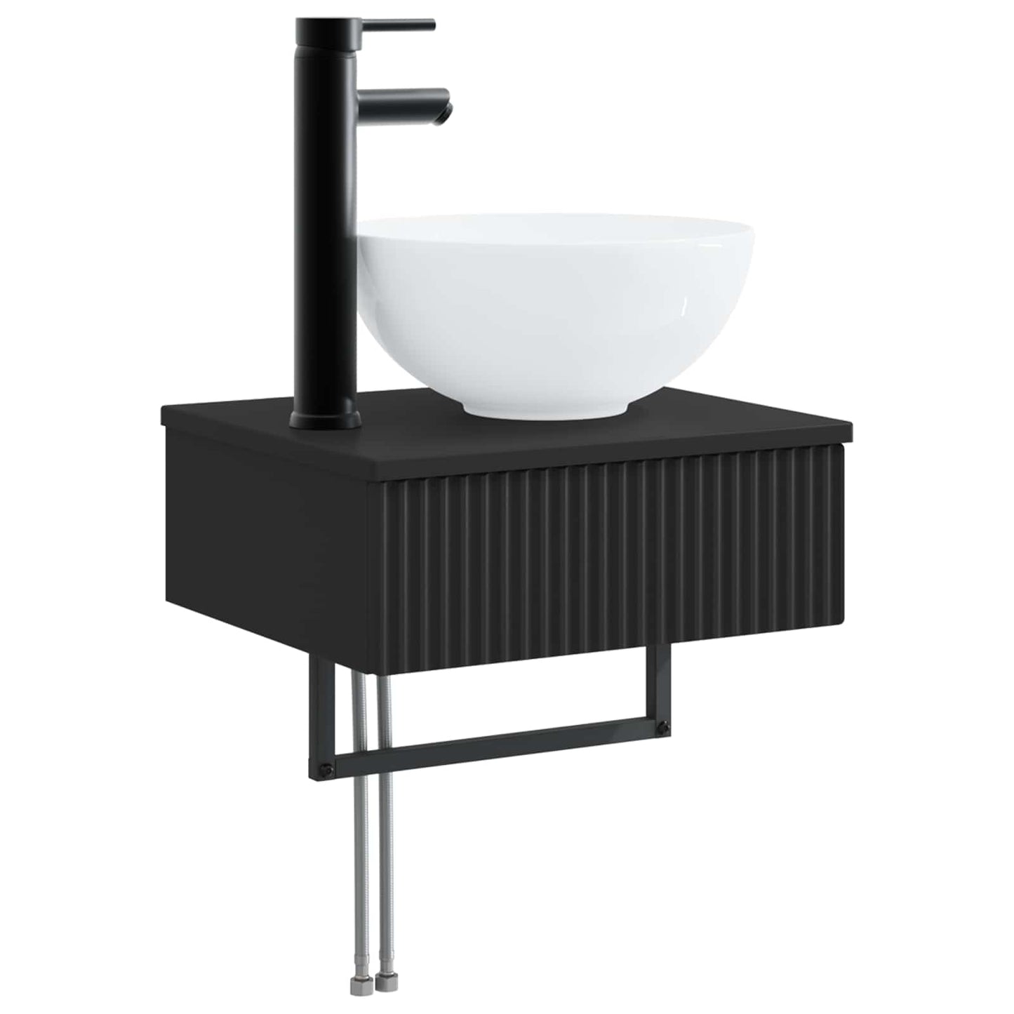 Bathroom Furniture Set 3 pcs Black 33 x 34.5 x 160 cm