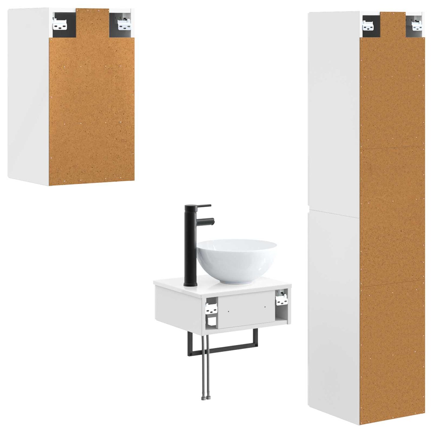 Bathroom Furniture Set 3 pcs High Gloss White