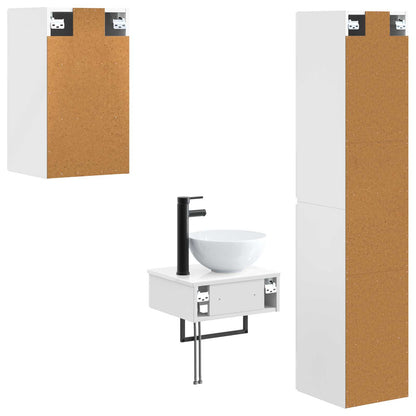 Bathroom Furniture Set 3 pcs High Gloss White