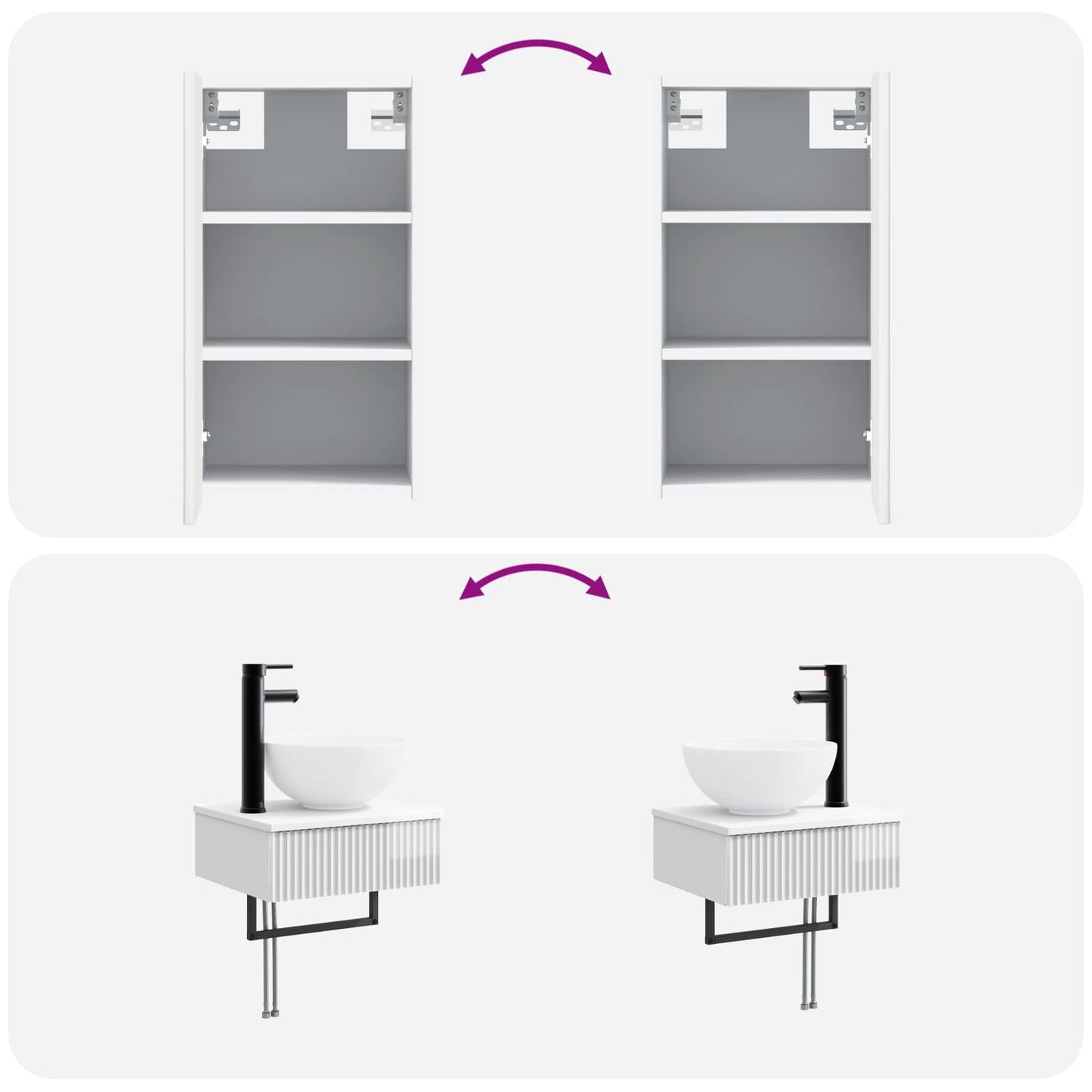 Bathroom Furniture Set 3 pcs High Gloss White