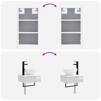 Bathroom Furniture Set 3 pcs High Gloss White