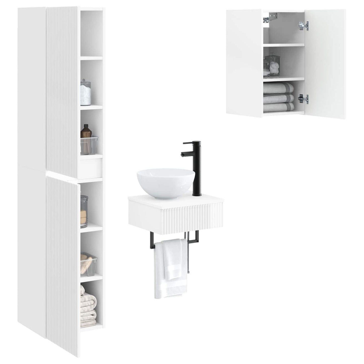 Bathroom Furniture Set 3 pcs High Gloss White