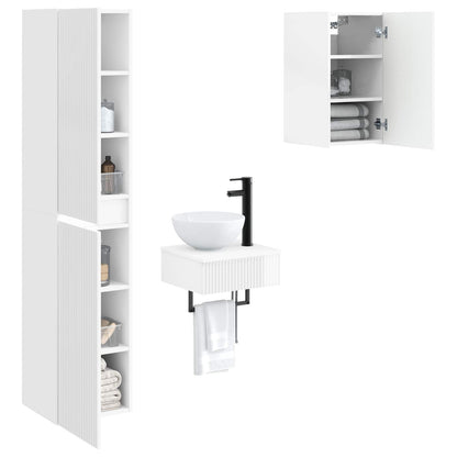 Bathroom Furniture Set 3 pcs High Gloss White