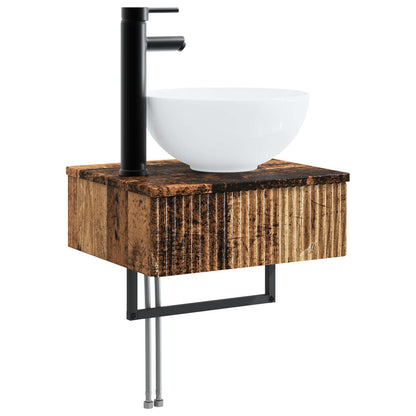 Bathroom Furniture Set 3 pcs Old Wood 33 x 34.5 x 160 cm