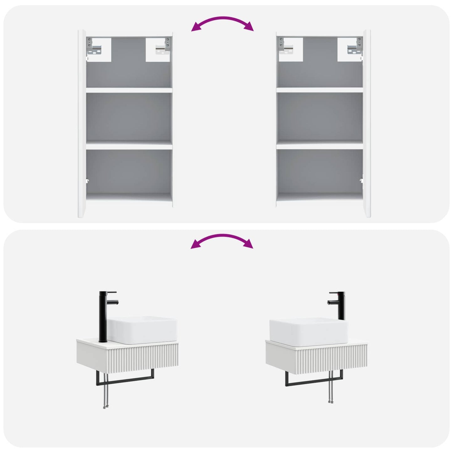Bathroom Furniture Set 3 pcs White 33 x 34.5 x 160 cm