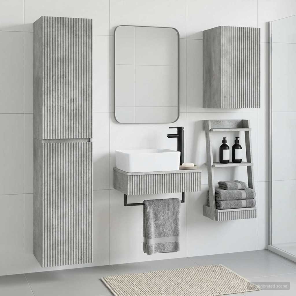 Bathroom Furniture Set 3 pcs Concrete Grey 33 x 34.5 x 160 cm