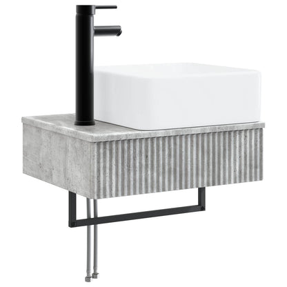 Bathroom Furniture Set 3 pcs Concrete Grey 33 x 34.5 x 160 cm