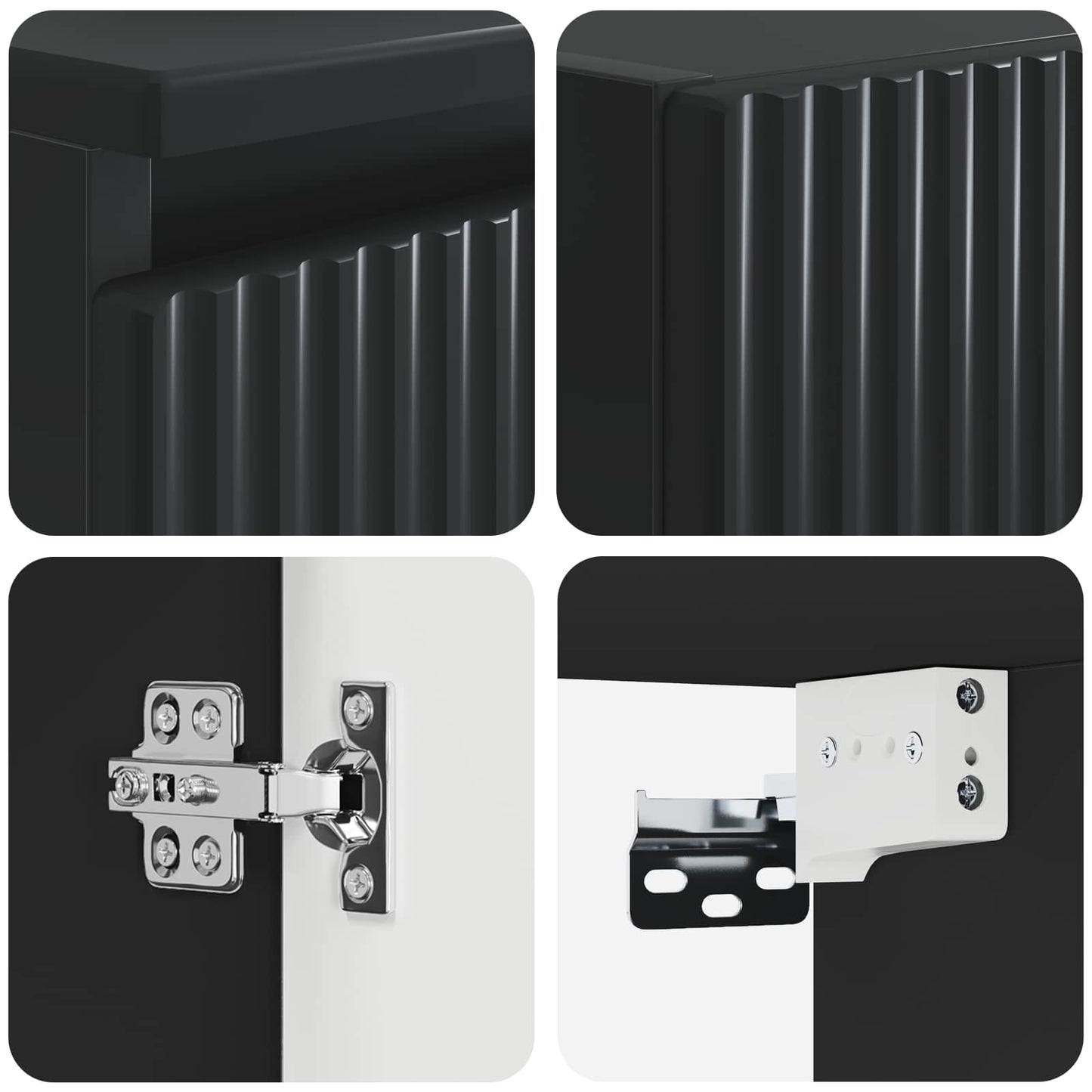 Bathroom Furniture Set 3 pcs Black 33 x 34.5 x 160 cm