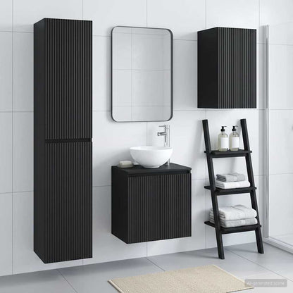 Bathroom Furniture Set 3 pcs Black 33 x 34.5 x 160 cm