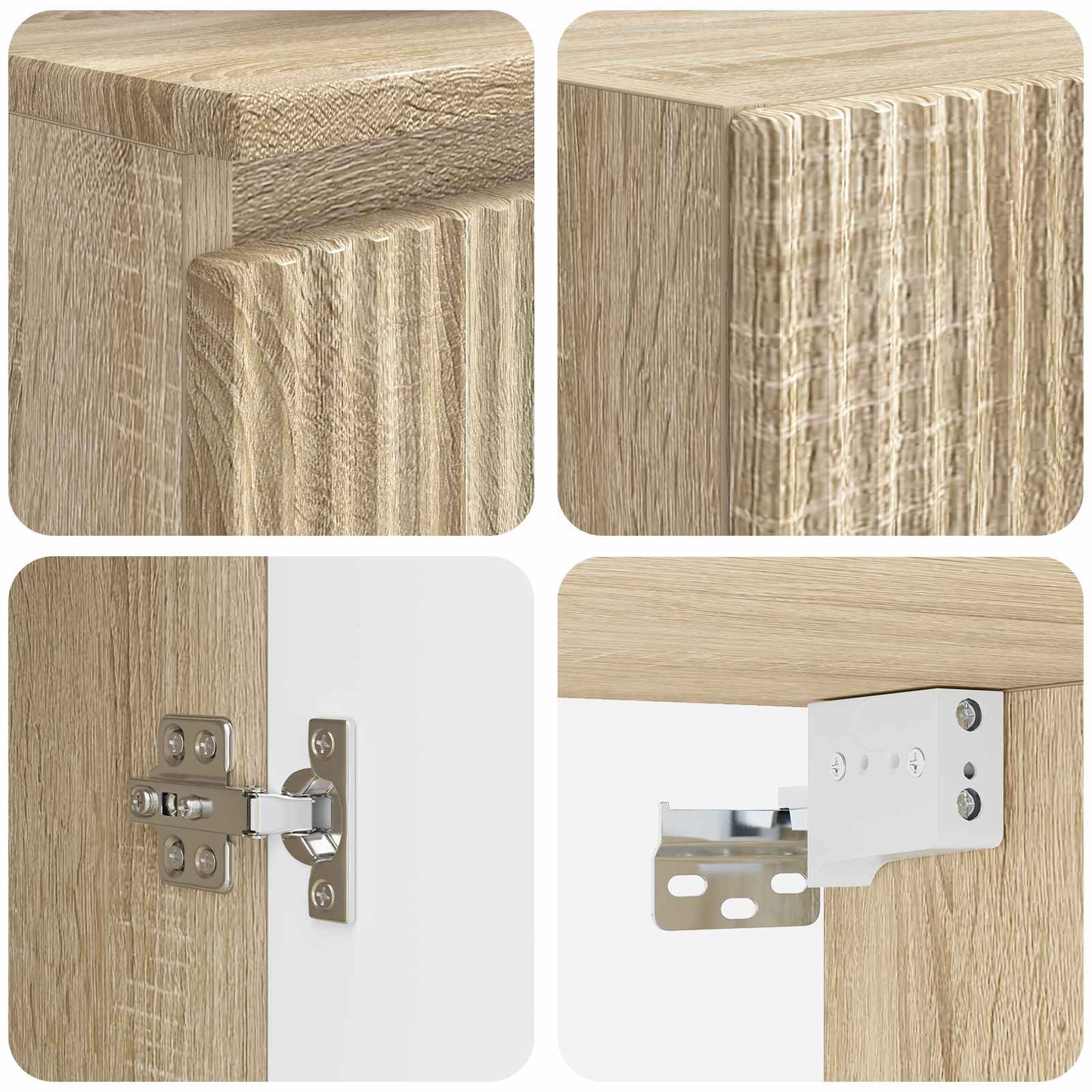 Bathroom Furniture Set 3 pcs Sonoma Oak 33 x 34.5 x 160 cm