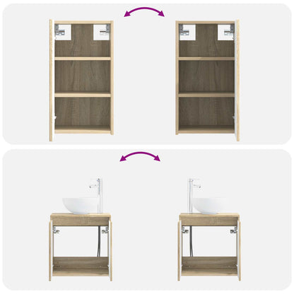 Bathroom Furniture Set 3 pcs Sonoma Oak 33 x 34.5 x 160 cm
