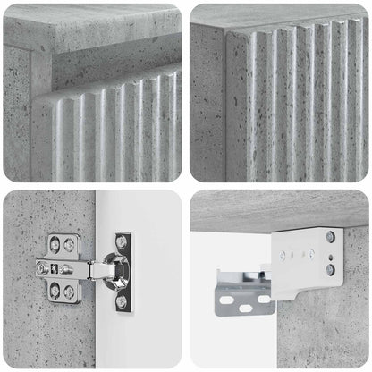 Bathroom Furniture Set 3 pcs Concrete Grey 33 x 34.5 x 160 cm